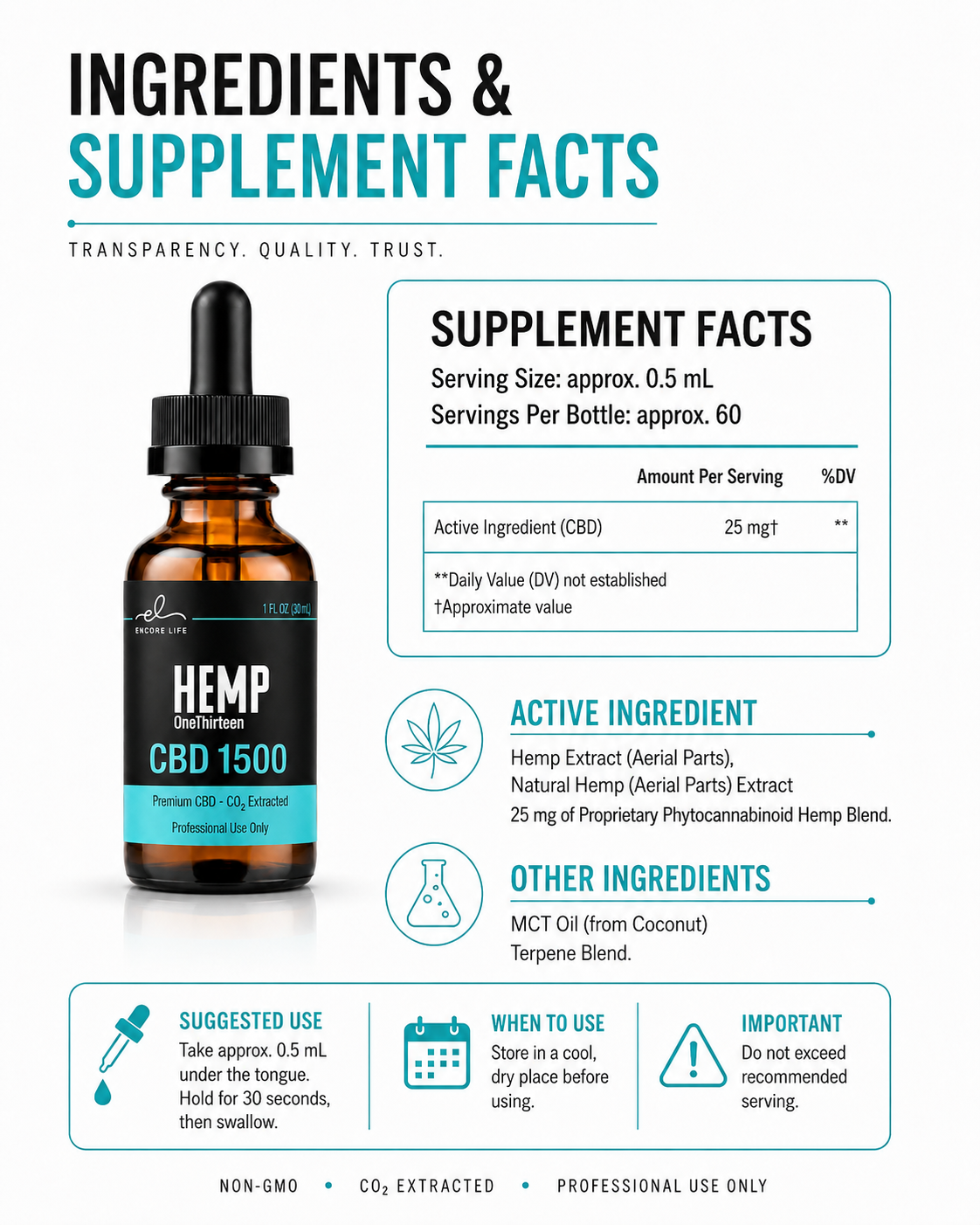 その他 cbd 1500 CBD Full-Spectrum Oil Tincture | Entry Strength | Encore Life