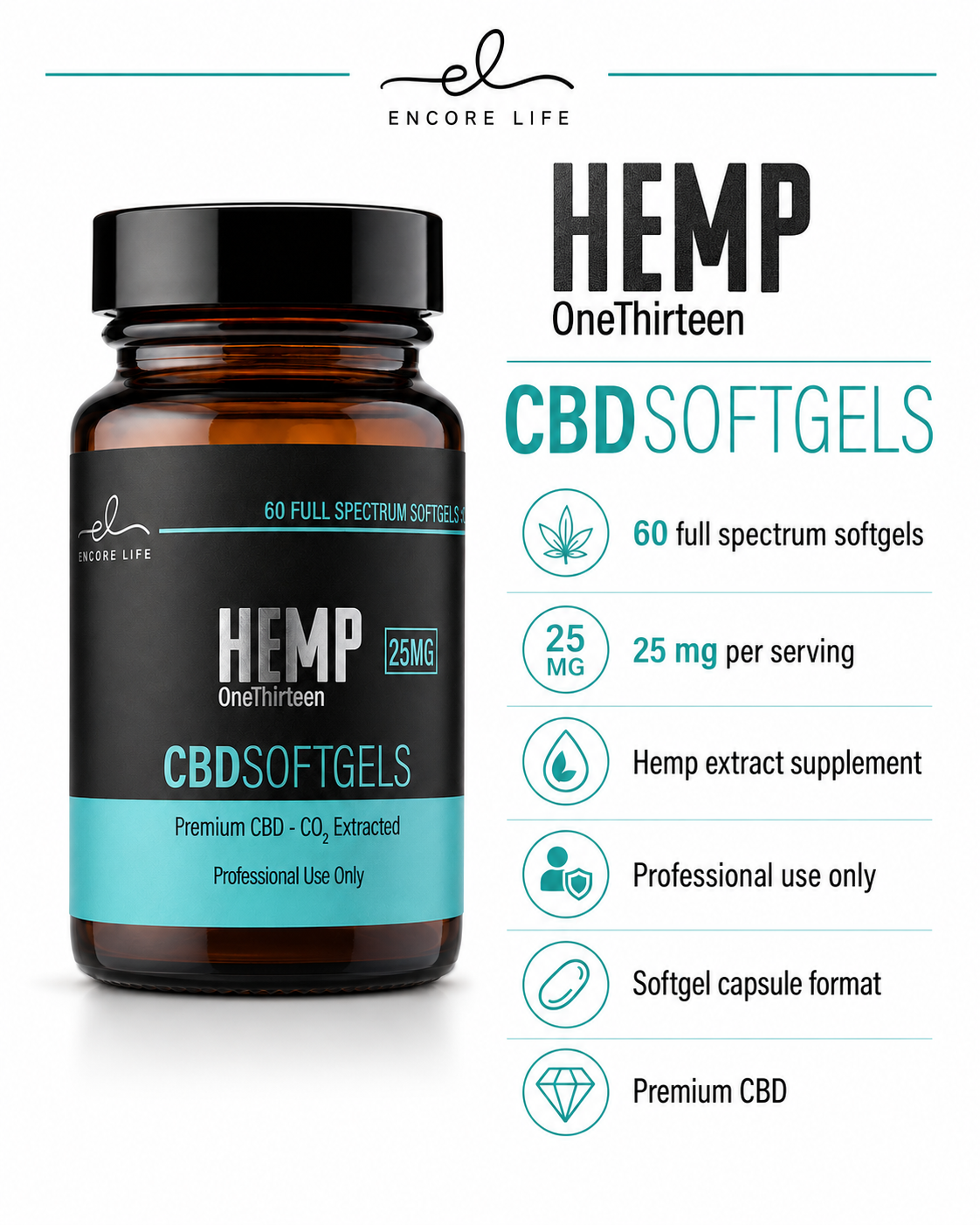 25mg CBD Softgels 60-count, additional product view