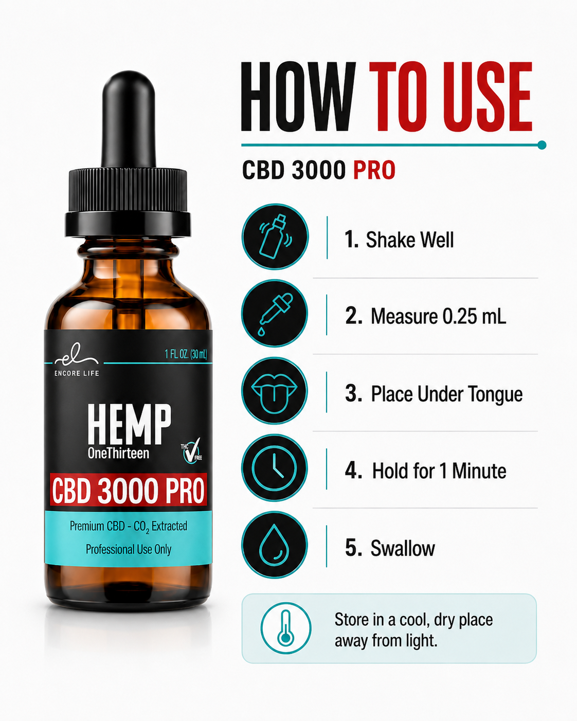 CBD 3000 PRO Tincture, additional product view